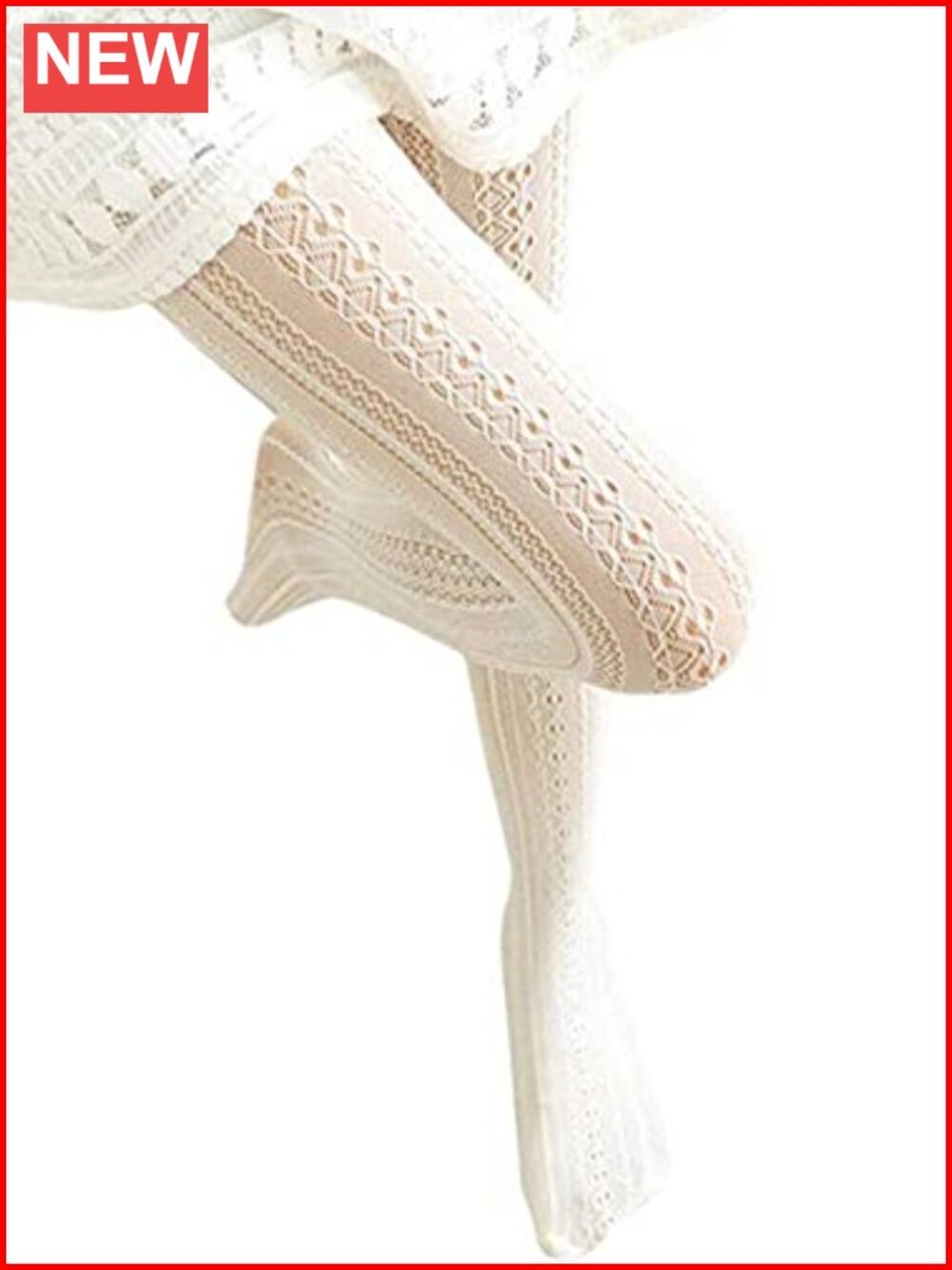 Women's Fishnet Knit Patterned Thick Warm Tights Pantyhose One Size